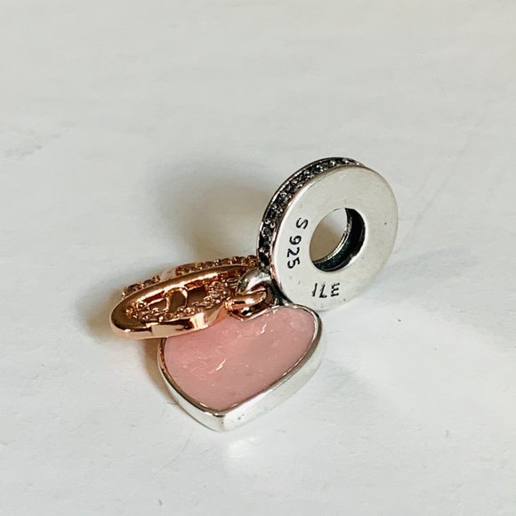 Pandora 2Tone Sparkling Infinity Heart Dangle Charm 788878C01 - Picture 7 of 7